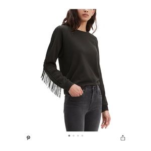 Levi’s fringed black sweatshirt